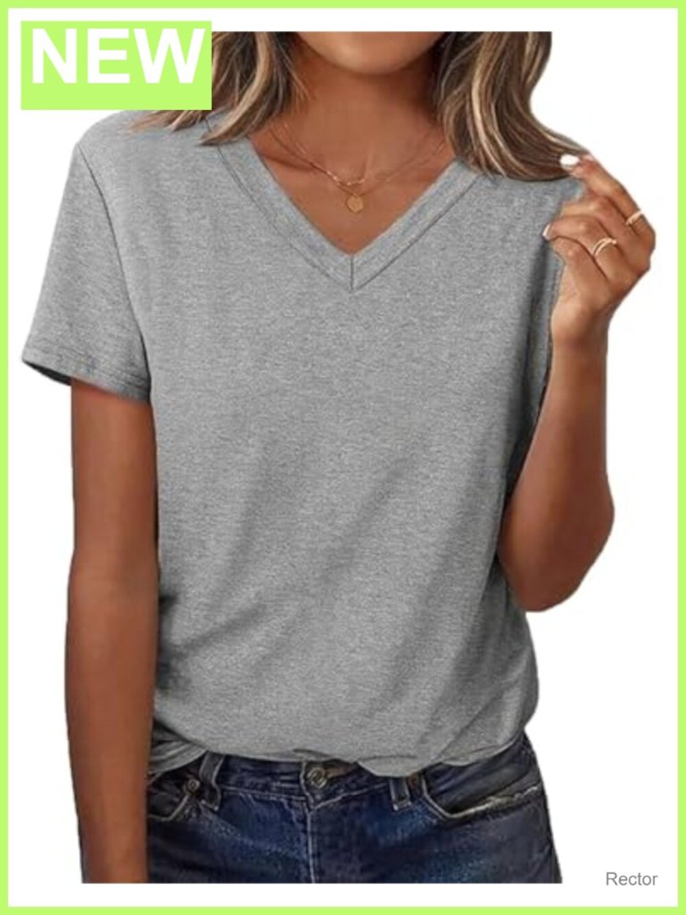 Womens V Neck Short Sleeve T Shirt Casual Summer Tee